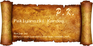Peklyanszki Kardos névjegykártya